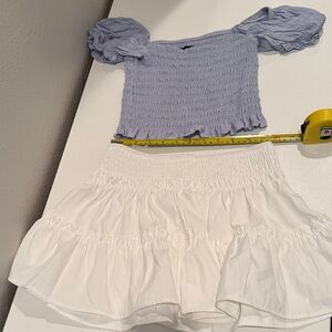 Kid’s Large. Katie J NYC light Blue Top and SHEIN White Skirt pairing set